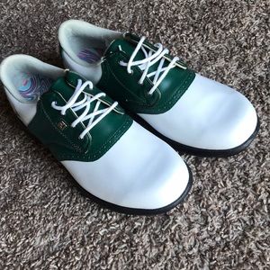 BRAND NEW Footjoy USF Green and White Golf shoes